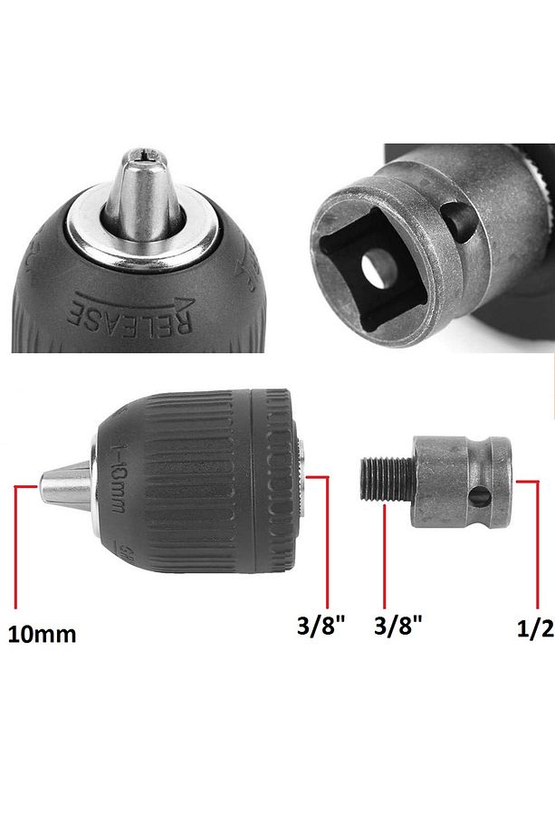 1/2 Matkap Için Chuck Mandrenli Adaptör Somun Sökme Sıkma Makinesi Için Mandrene Dönüştürme Paratı - 4