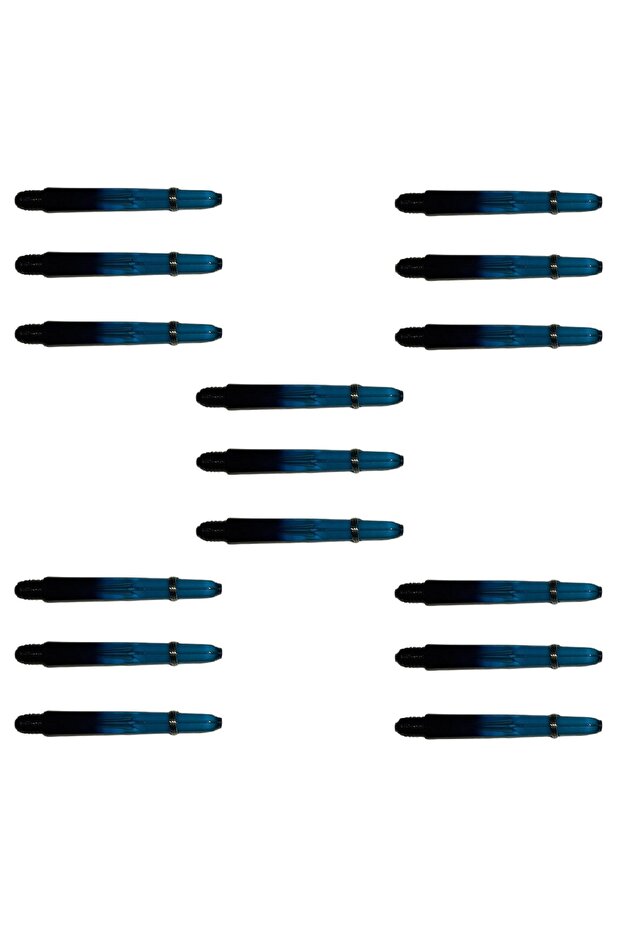 5 Set (15 PCS) 48mm, Blue-Black, Polycarbonate Transparent Dart Shaft-shaft