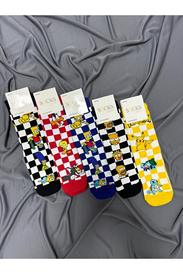 جوارب منقوشة 5 قطع - 1