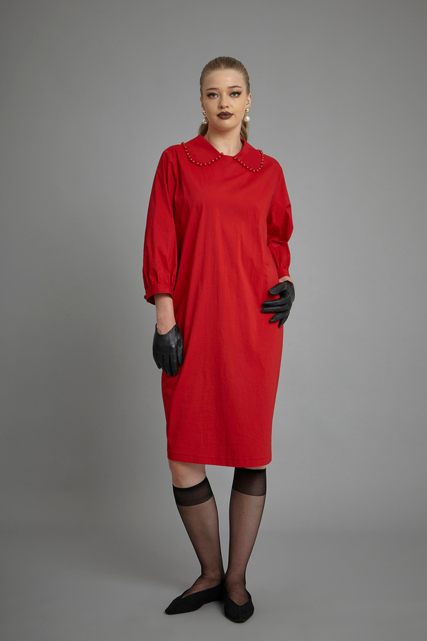 İnci İşlemeli Elbise - 1