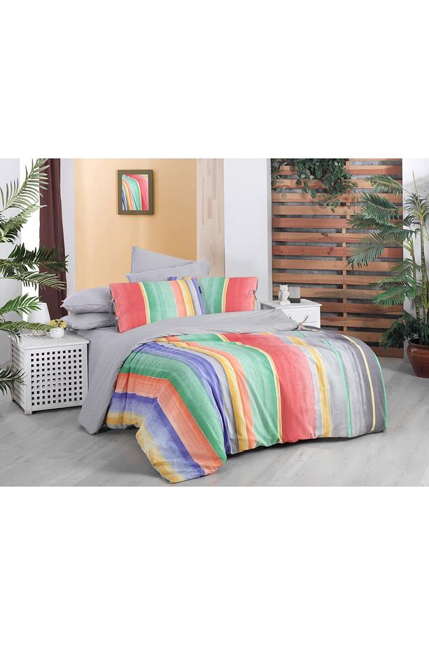 Moretti Fancy Poplin Nevresim Takımı Tek Kişilik V1-Multicolor - 1