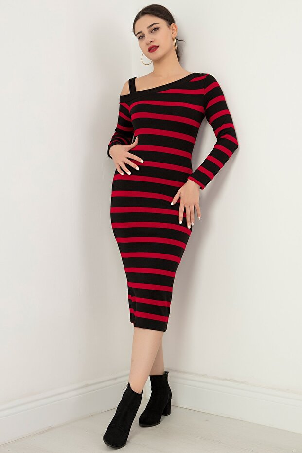 Tek Omuz Elbise 2023-0045 - 4