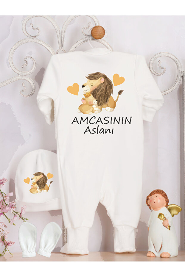 UNCLE WRITTEN DESIGN UNCLE'S LION BABY HOSPITAL RELEASE JUMPSUIT SET