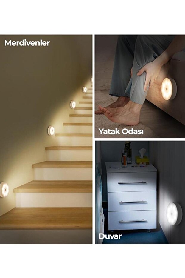 Hareket Sensörlü Beyaz Led Işık Lamba - 4