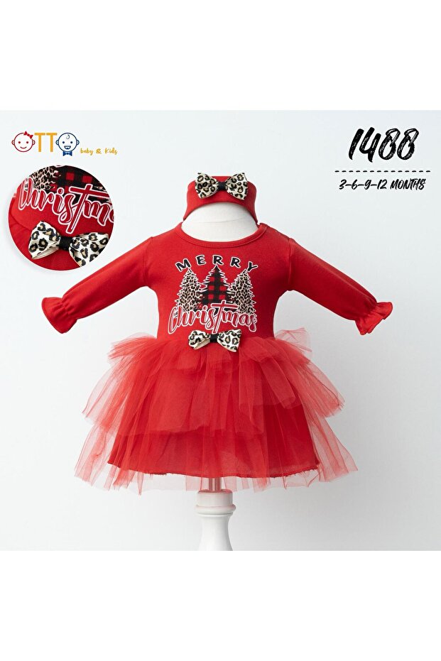 PATTERNED CHRISTMAS BABY DRESS
