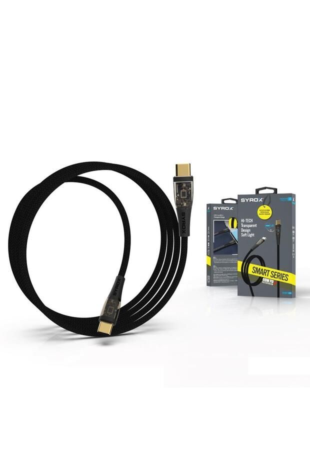 C139TT Transparan Led 60W Type-C To Type-C Ultra Hızlı Şarj & Data Kablosu - 4