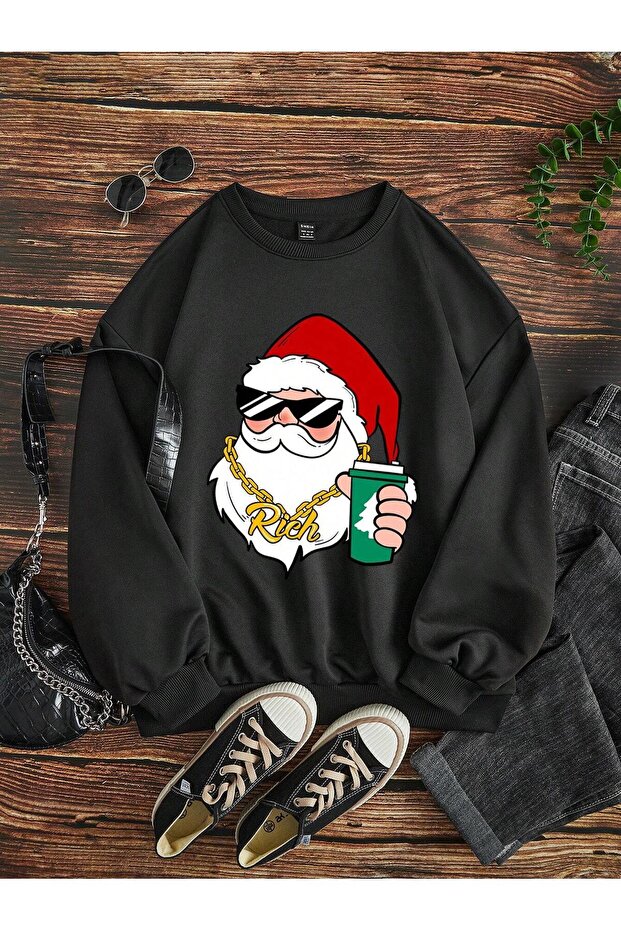 سويت شيرت بقلنسوة بتصميم مخصص لعيد الميلاد المجيد للعام الجديد