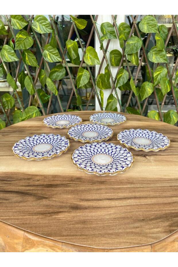 Mücevher model altın 6 prç çay tabağı. - 5