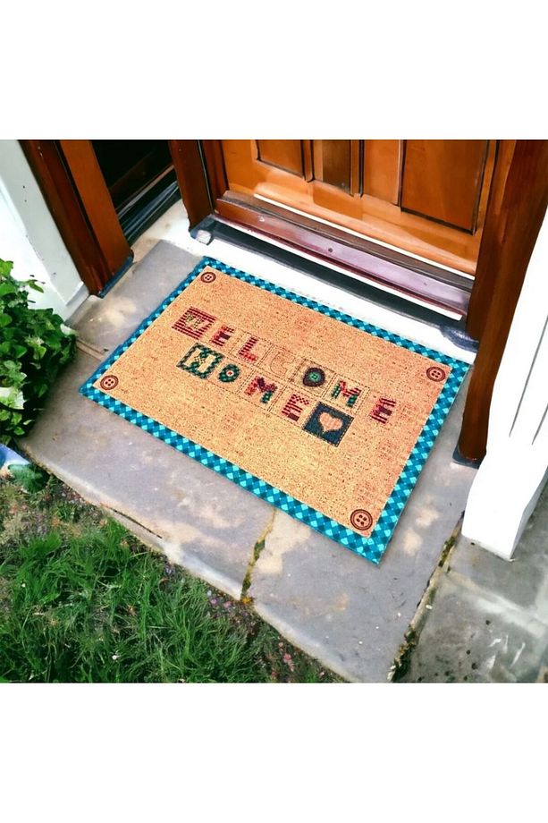 Kapı Önü Paspası Dekoratif Kaydırmaz Taban Welcome Home 40x60 - 1