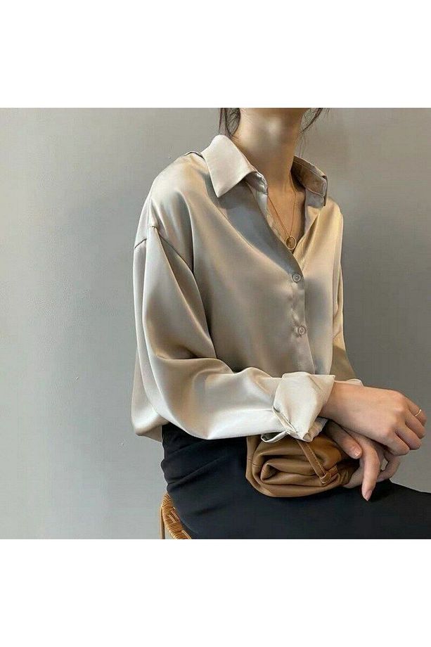 Boby Silk - %100 Ipek Oversize Kadın Gömlek - 2