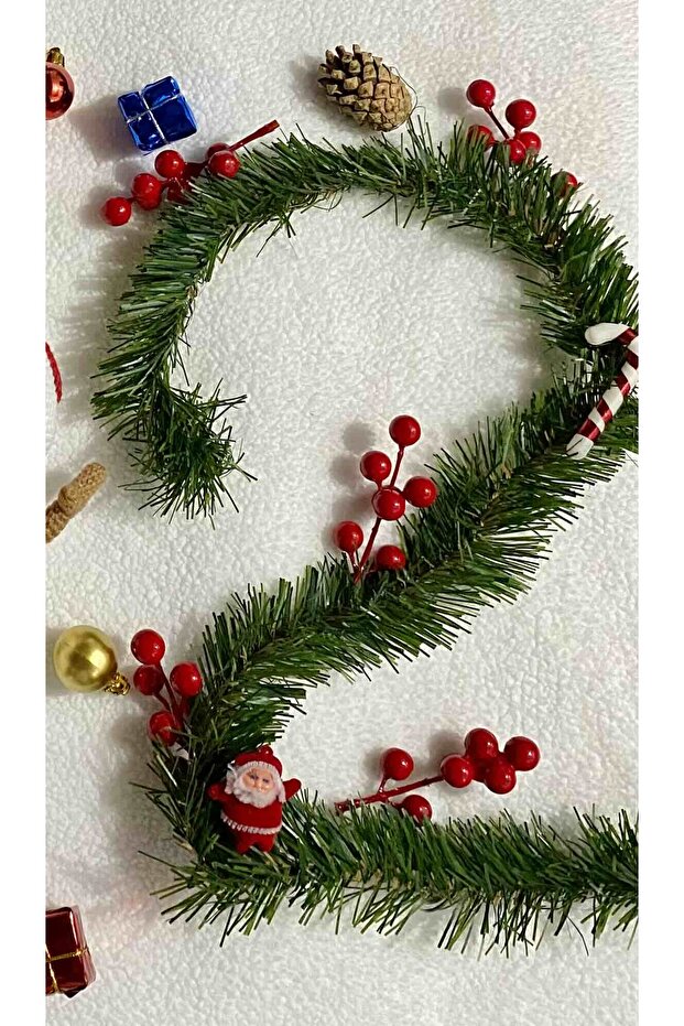 New Year's 5 Meter Pine Garland Green Spiral Wire