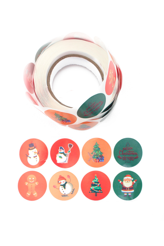 2.5cm 400 Pieces of Gift Package Stickers with 8 Different Figures Christmas Sticker Gift Package Labels