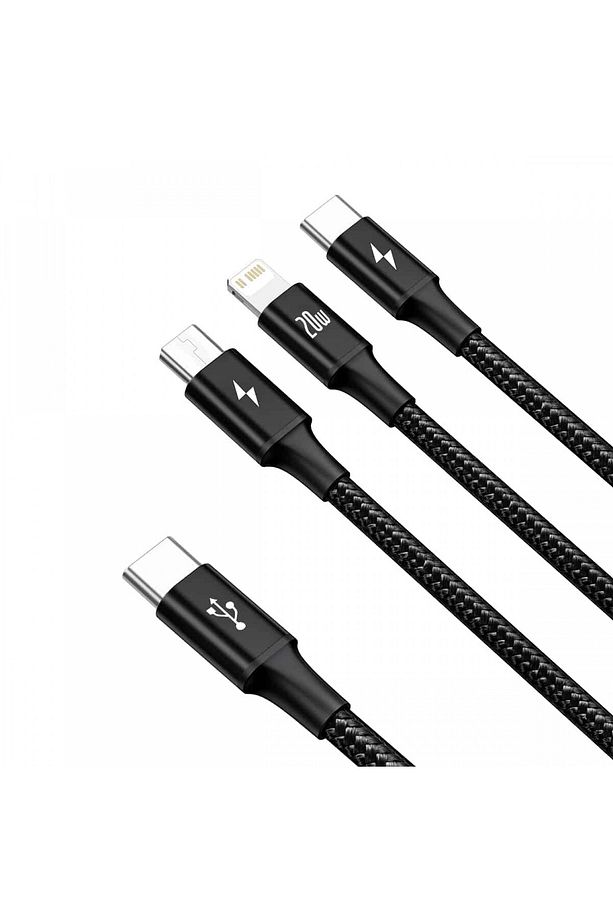 Type-C Pd Hızlı Şarj 20W 3 in 1 Hızlı Şarj Kablosu 120 cm 3 A Lightning Type-c Usb Micro Çoklu Data - 1