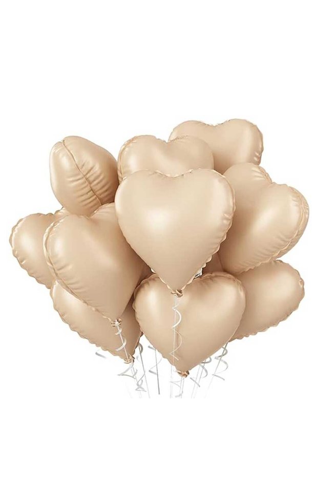 Sand Beige Retro Color Heart Foil Balloon