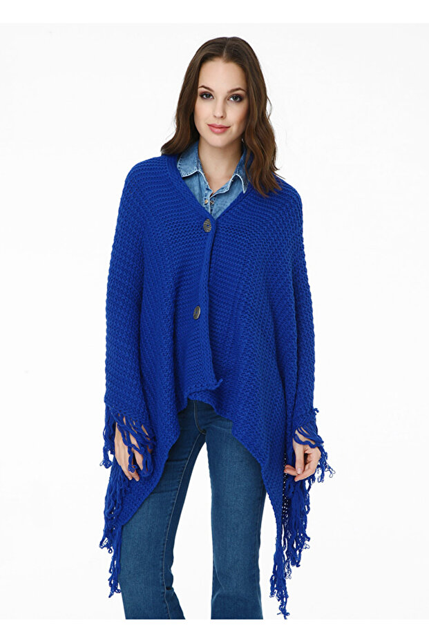 Püsküllü Triko Şal - 1