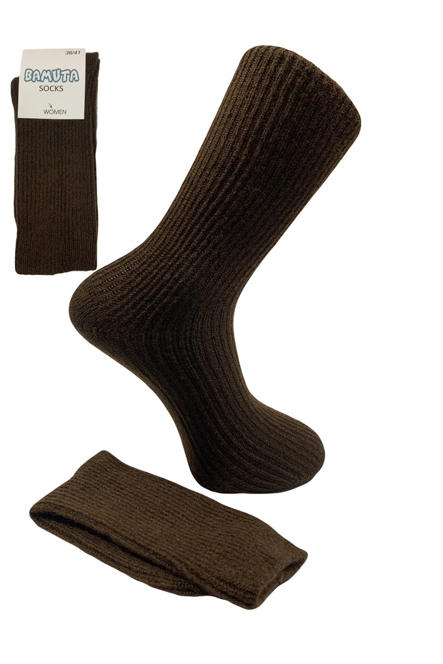 Boot Socks Brown Corded - 1