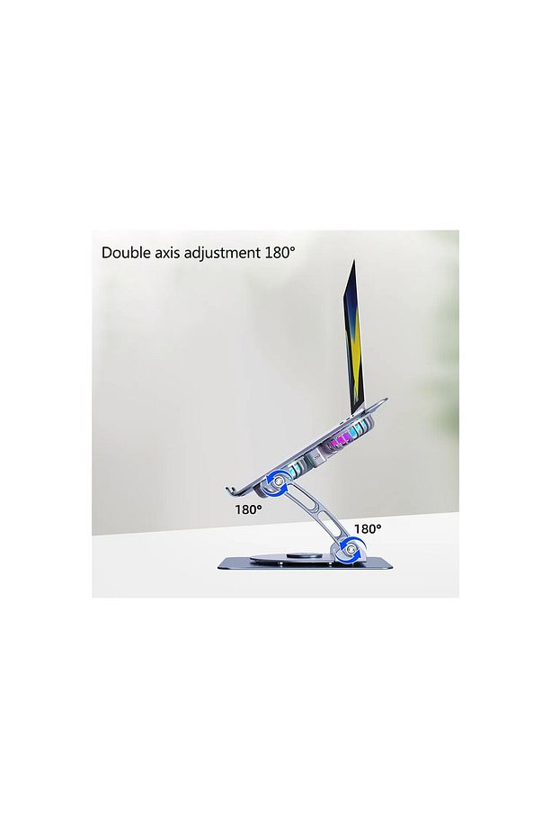 St 801D Alüminyum Katlanabilir Dönebilir Taşınabilir Macbook Laptop Notebook Standı - 3