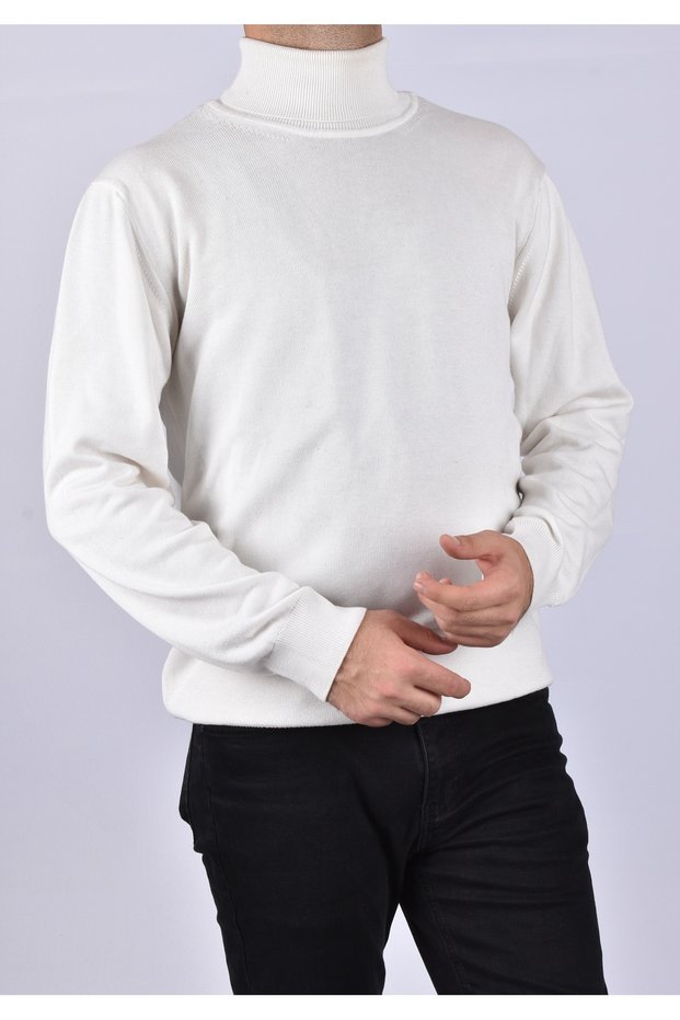 MEAT 3623 TWISTER FULL FISHER COLLAR SWEATER/WHITE/L