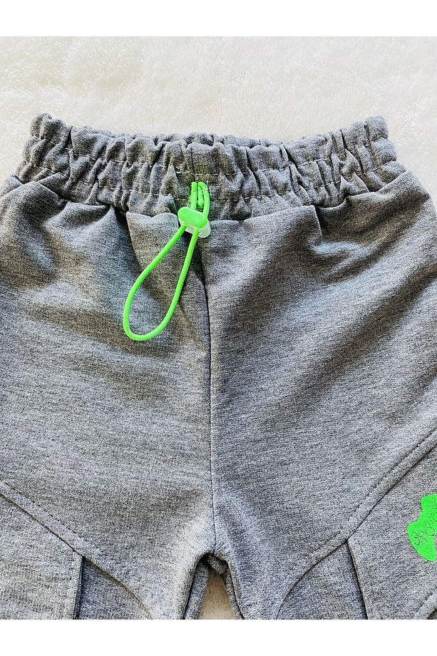 gri ön cep detaylı unisex bebek ve çocuk tek eşofman altı 1/2/3/4 yaş - 6