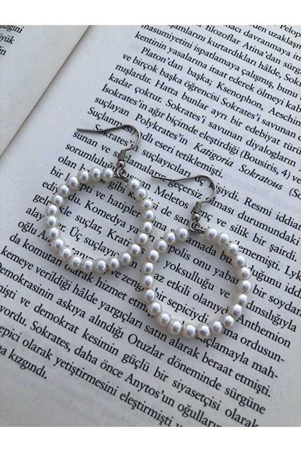 hoop earring Women's pearl hoop earring