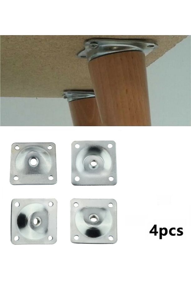Ayak Montaj Aparatı Metal Braket Masa Kanepe Sehpa Ayağı Baglantı Elemanı 4 Adet Eğimli (AÇILI) - 2