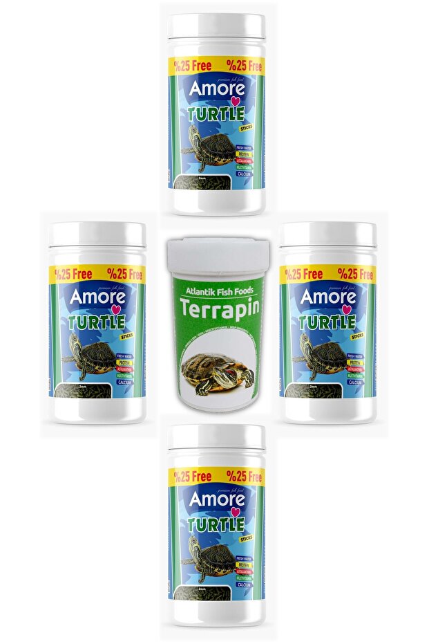 Turtle Green Sticks 4x125 ml Su Kaplumbağası Yüzen Yemi, Terrapin 100ml - 1