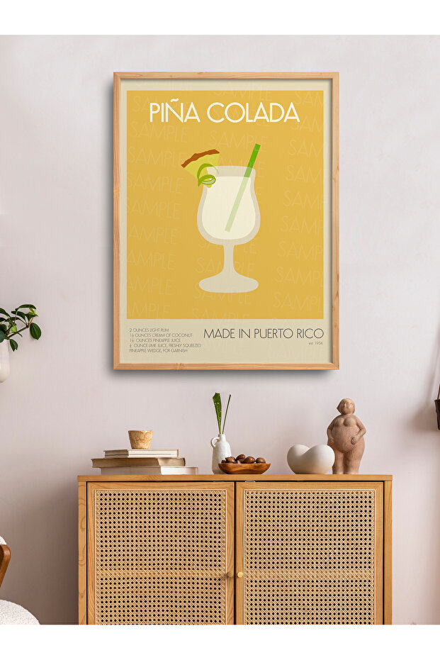 Framed Single Painting Cocktail Series Modern Poster Painting Tk/140