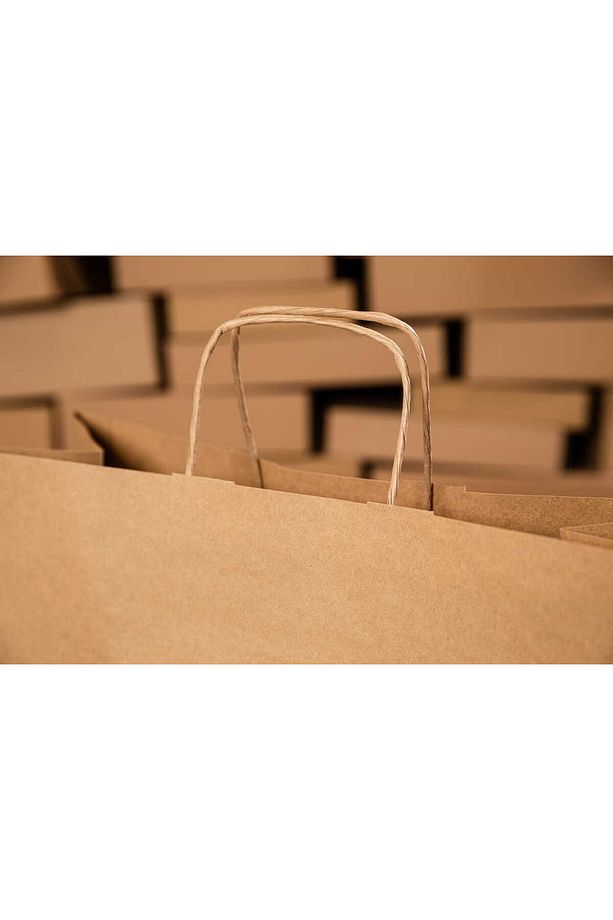 Kraft Kağıt Hediye Poşeti/çantası Burgu Saplı 100 Adet 18x8x24 - 7