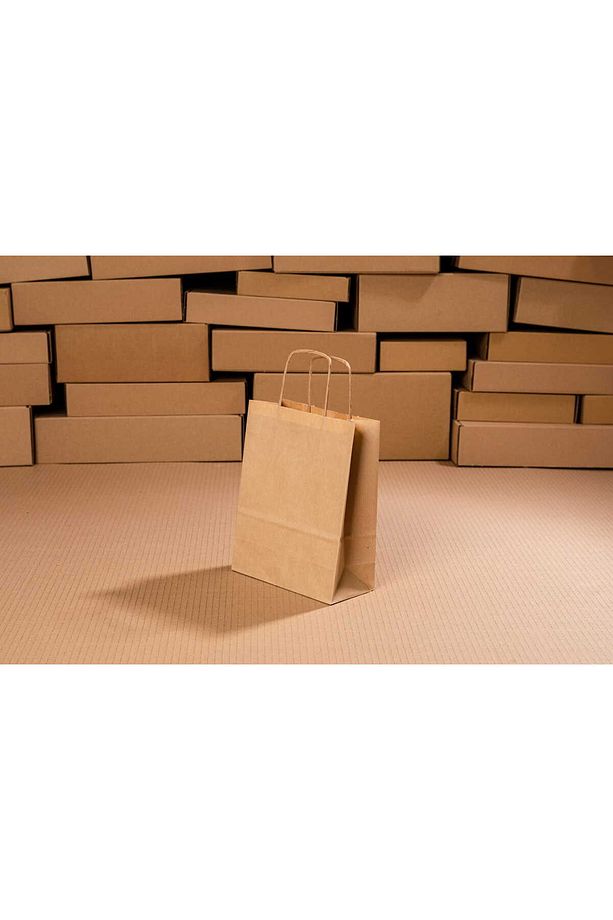 Kraft Kağıt Hediye Poşeti/çantası Burgu Saplı 100 Adet 18x8x24 - 4