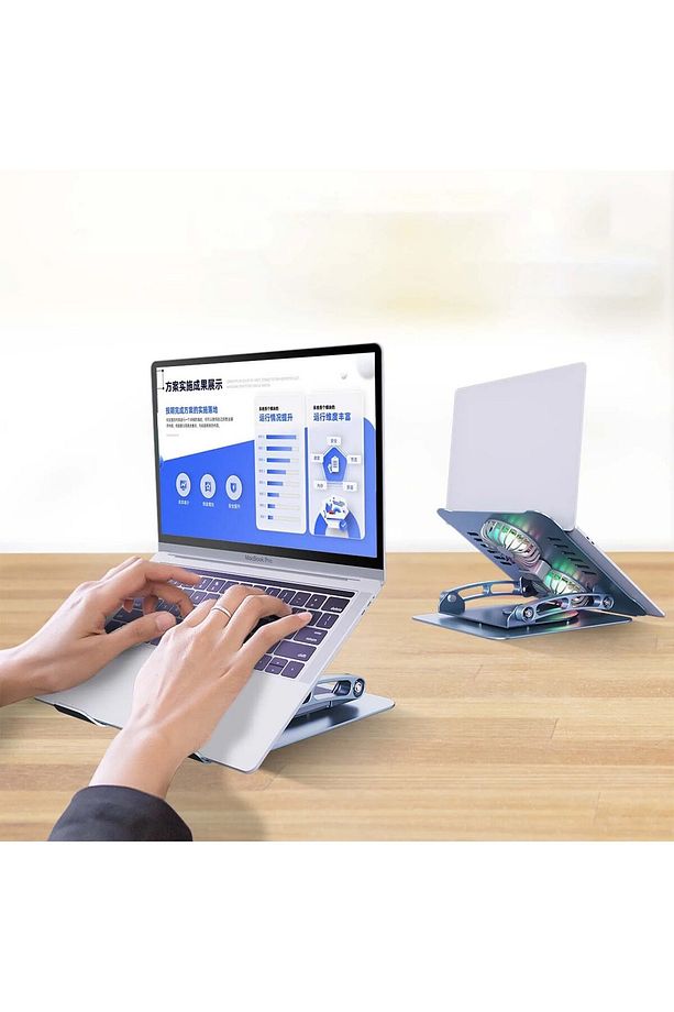 St 801D Alüminyum Katlanabilir Dönebilir Taşınabilir Macbook Laptop Notebook Standı - 2