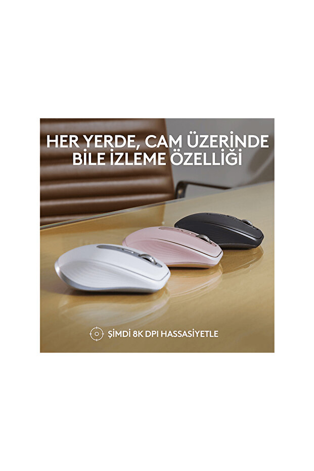 MX Anywhere 3S Kompakt 8000 DPI Optik Sensörlü Sessiz Bluetooth Kablosuz Mouse, Siyah 910-006929 - 4