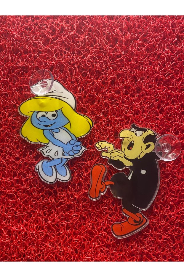 Gargamel and Smurfette Film Character Glass Ornament with Suction Cup