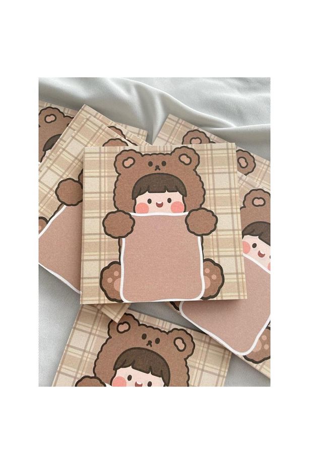 Bear Girl Memo Pad Kare Not Defteri - 3