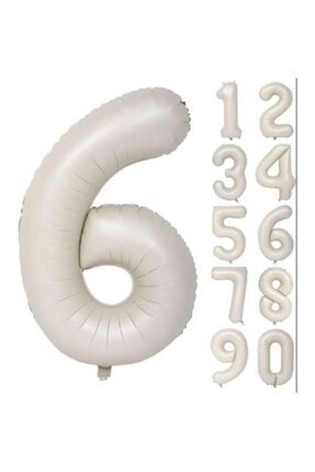 6 Years Old, 74 cm Cream Number Foil Balloon, Large Size