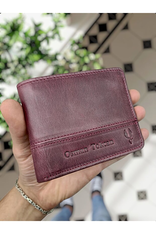 229 Genuine Leather Double Color Garni Wallet - Multi Color Genuine Leather Wallet Bag
