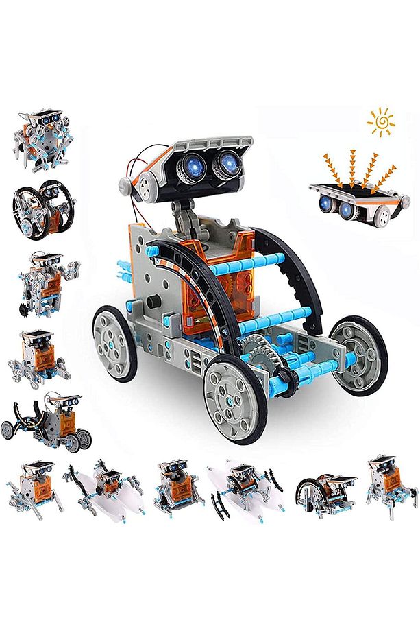 Solar Robot Oyuncak 12'si 1 arada Eğitim Bilimi Seti DIY Yapı Oyuncağı - 1