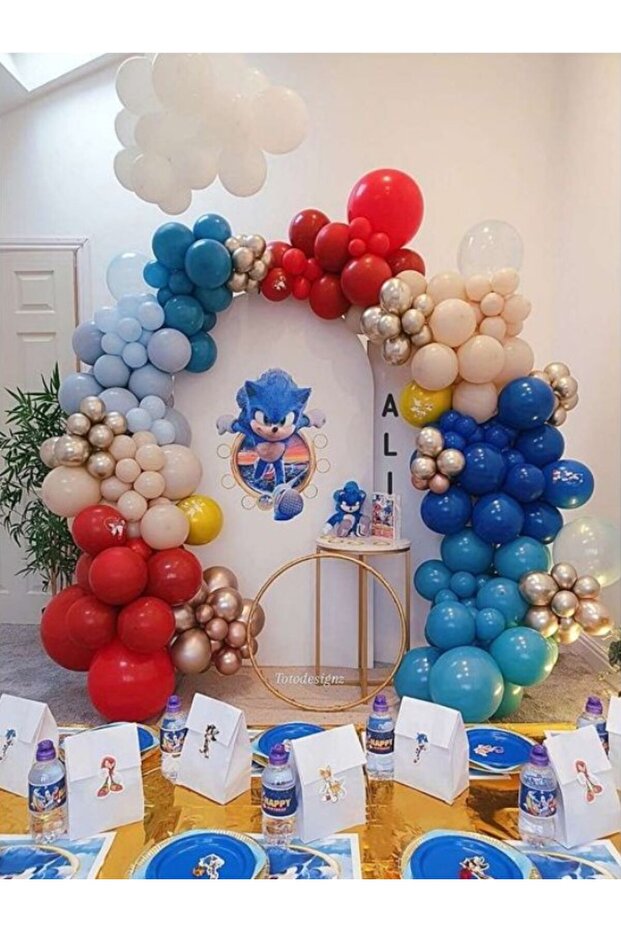 Sonic Balloon Chain Sonic Birthday Concept Balloon Chain 100 Pieces