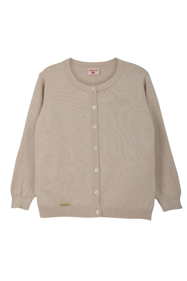 Knitwear Girl's Minora Embroidered School Cardigan BEIGE