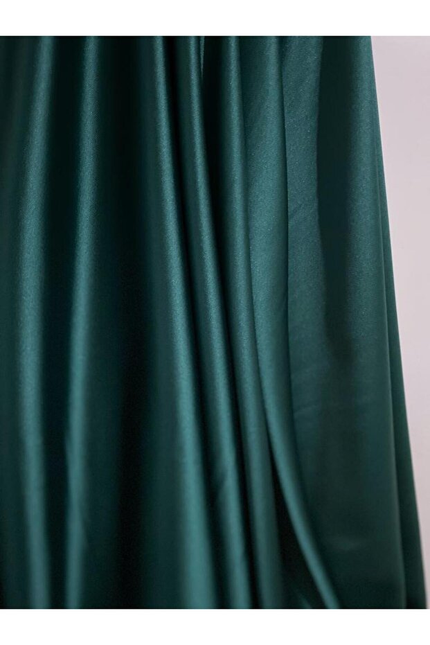 150*100 Seasonal Emerald Color Dress Satin Fabric