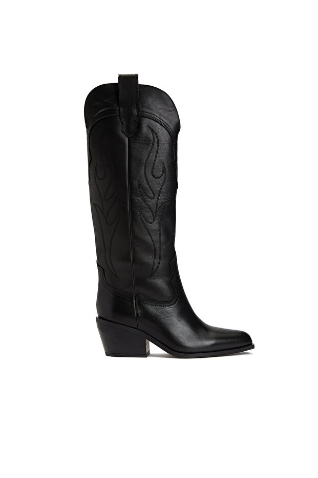 Siyah Kadın Deri Çizme - 1