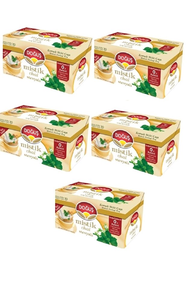 Nativity Stevia Mystic Chai 5 Box 20-Piece Spray Bag Shaking Herbal Tea