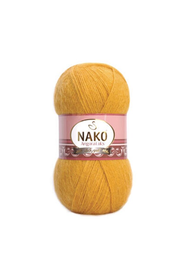 Angora Lux Hand Knitting Yarn 5X100 Gr 1636/Mustard (5 Pieces)
