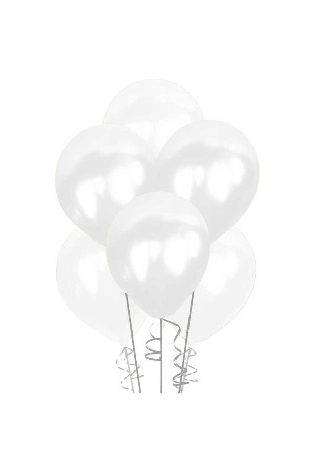 White Metallic Balloon Birthday Balloon (10 Pieces-30cm)
