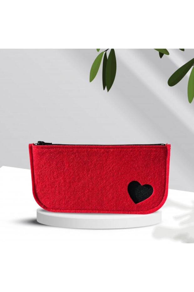 Kırmızı Keçe Cüzdan - 1
