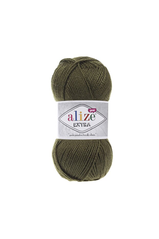 Extra Patiklik El Örgü Ipi Ipliği Yünü Renk Kodu:29 Haki - 1