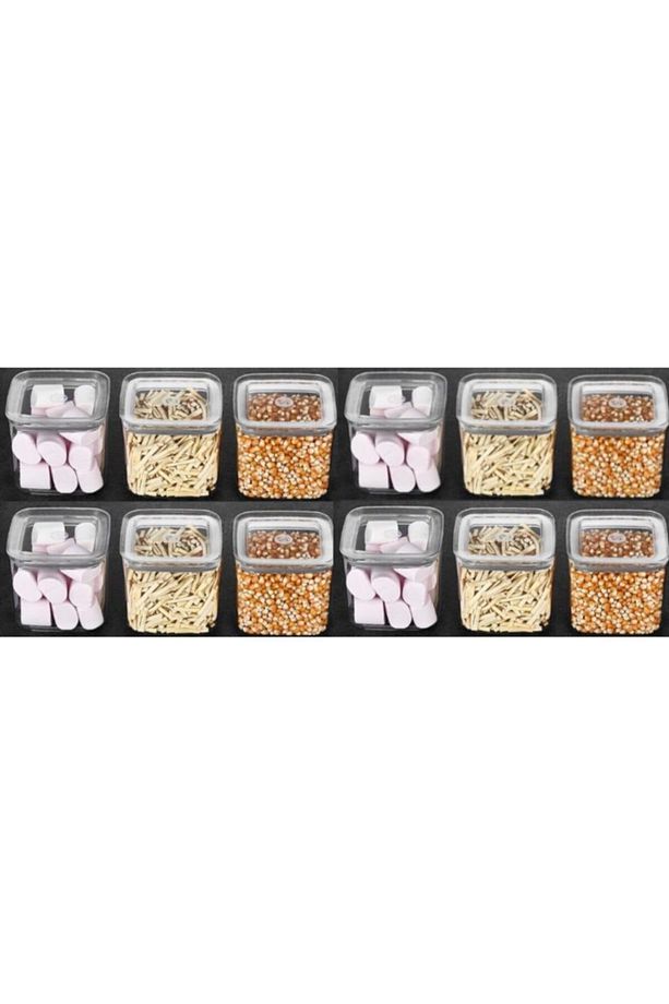Sude Kare Saklama Kabı 700 Ml X 12 Erzak Kabı 12 Adet Set - 1