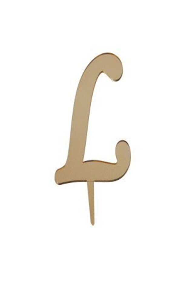 حرف L زجاج شبكي ذهبي عاكس 7 سم