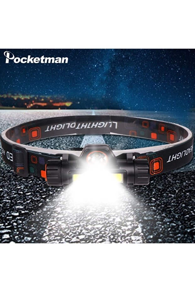 1200 Lümen Cob Led Şarjlı Kafa Lambası Şarjlı Kafa Feneri Mıknatıslı Kafa Lambası Çalışma Lambası - 5