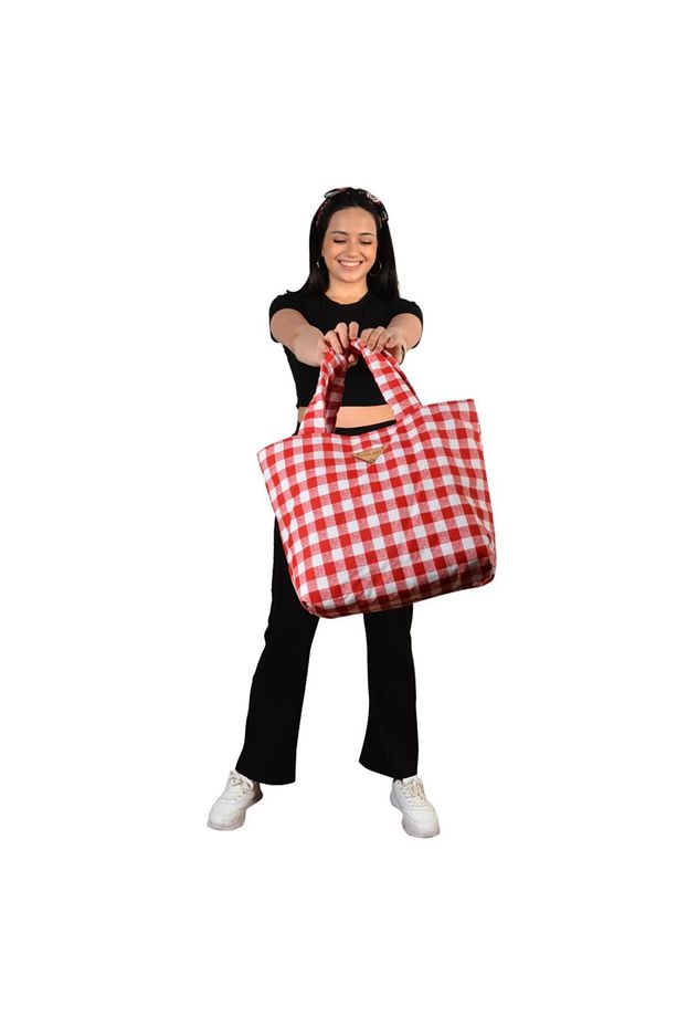Sisa Pötikare Pamuklu Kumaş Renkli Tote Bag Yumuşak Hafif Günlük Ve Plajlık Yıkanabilir Kumaş Çanta - 1