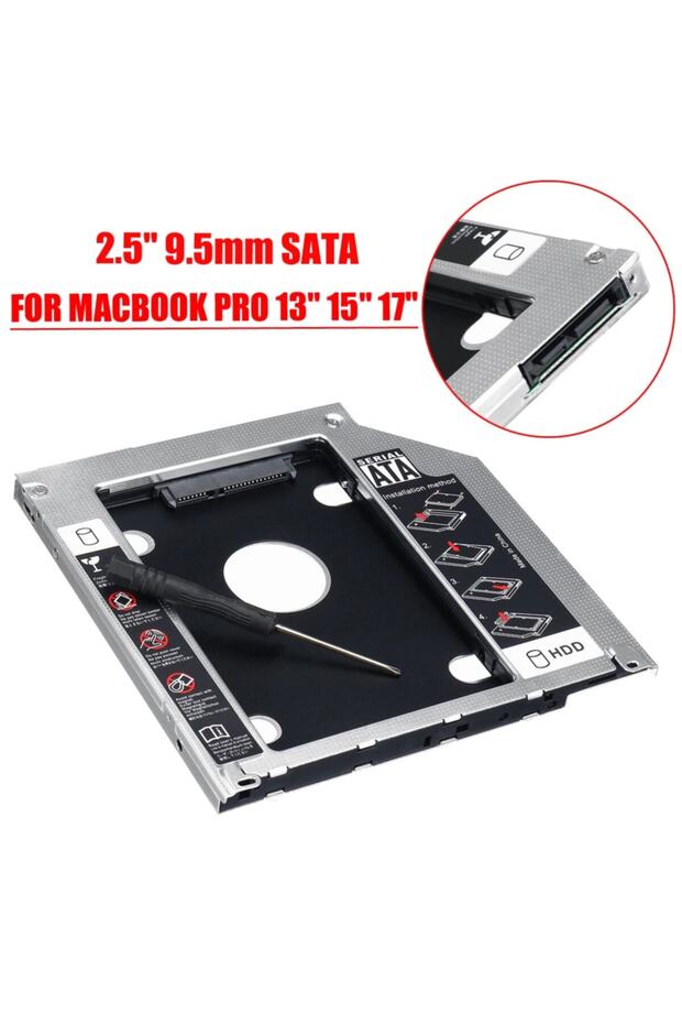 Hdd Ssd Kızak Caddy 9.5mm Harddisk Bağlama Aparatı - 7